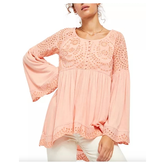 Free People Sea of Love Bell Sleeve Tunic Sz M NWT - Picture 10 of 11